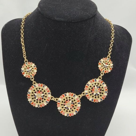 🔹️NWT Charming Charlie "Red, White, & Bold" Necklace & Earring Set - Picture 4 of 8